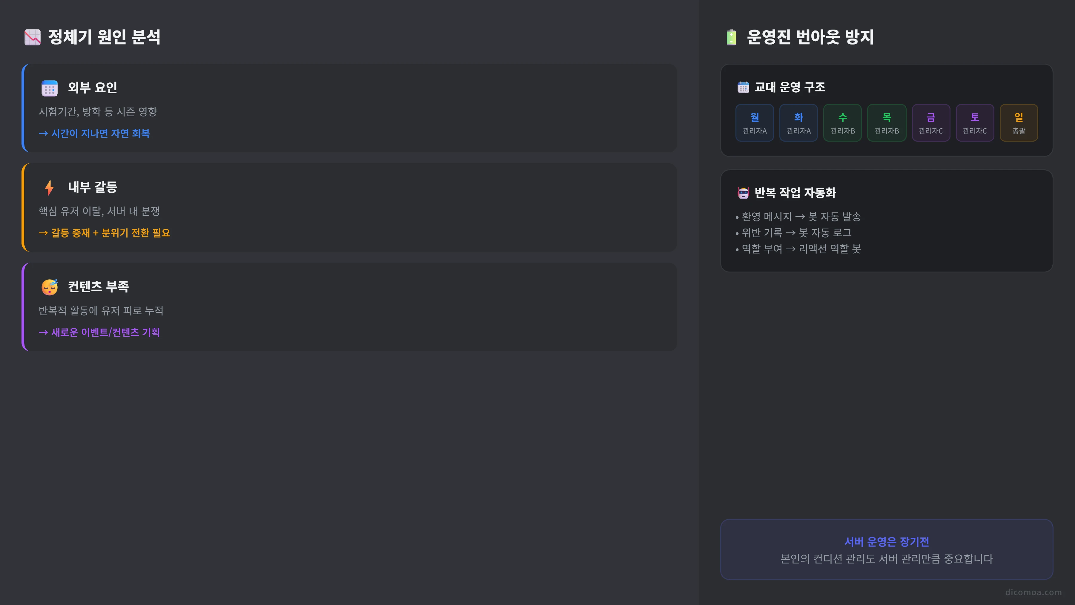 서버 정체기 원인과 번아웃 방지